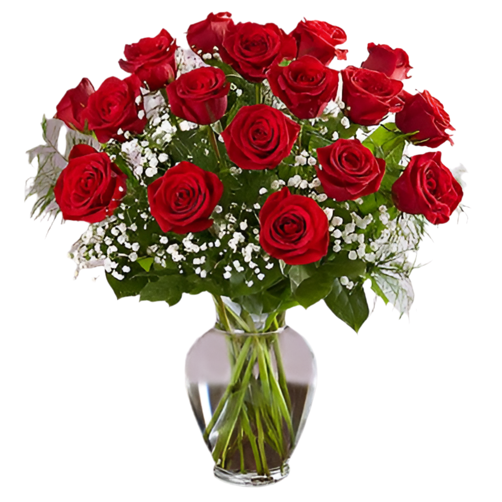 Vase of Red Roses