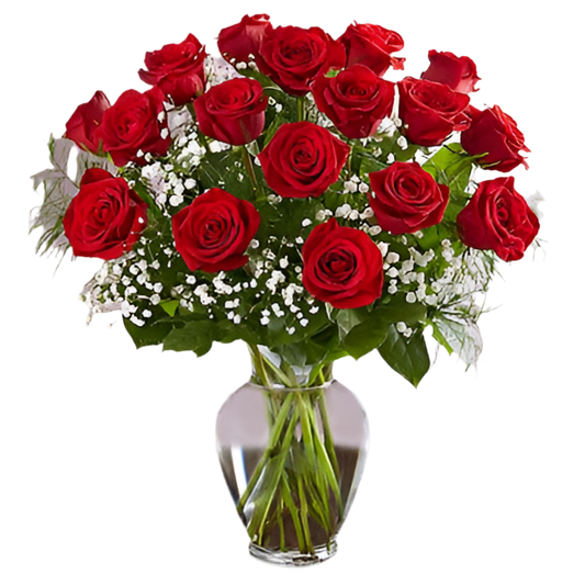 Vase of Red Roses