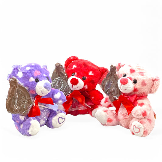 Plush Teddy Bear with Chocolate Valentine's Pop